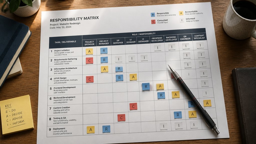 construction responsibility matrix guidelines