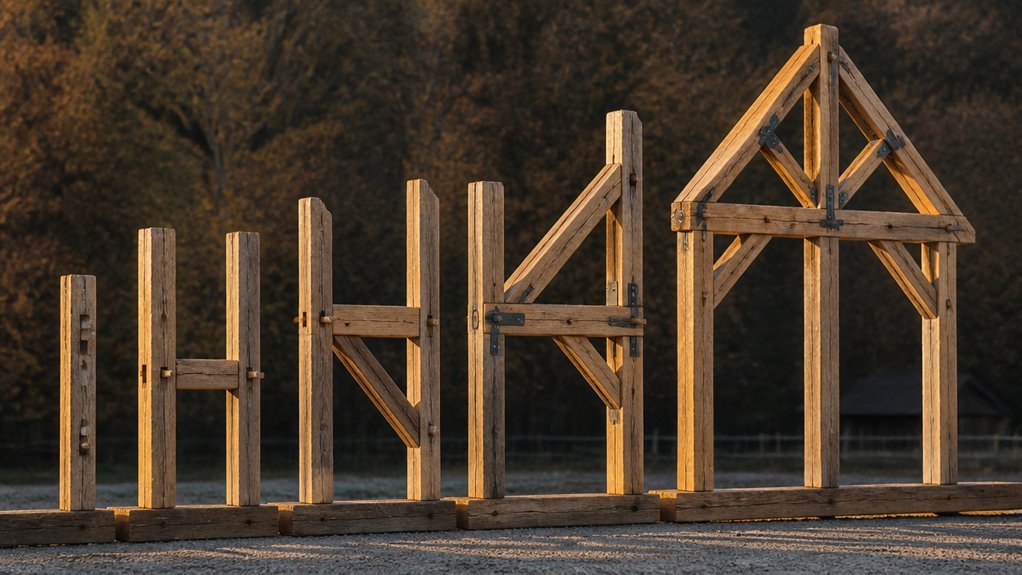 timber pavilion construction steps